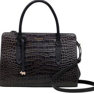 Radley London Liverpool Street Croco Embossed Leather Multiway Satchel